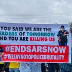 File photo of protesters at an EndSARS protest