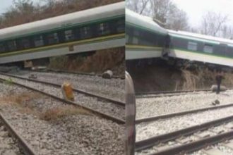 File photo of train derailment in Nigeria
