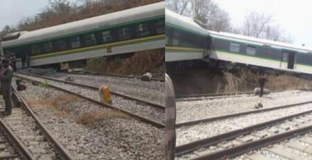 File photo of train derailment in Nigeria