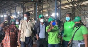 Ola Oresanya, the Commissioner for Environment in Ogun State, leading an inspection tour of lead-acid battery recycling factories in Ogijo