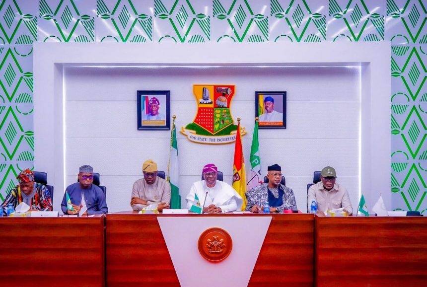 South-West Governors, including Babajide Sanwo-Olu of Lagos State, Seyi Makinde of Oyo, Lucky Aiyedatiwa of Ondo, Dapo Abiodun of Ogun, and Biodun Oyebanji of Ekiti state, and Ademola Adeleke of Osun state
