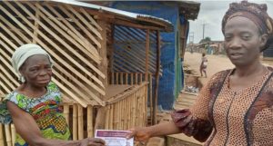 An elderly recipient of Hon. Raji's “Itoju Awon Agba” Elders’ Welfare Scheme
