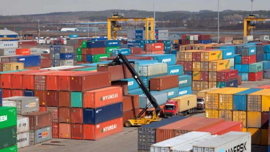 Containers at a port illustrating Nigeria's foreign trade