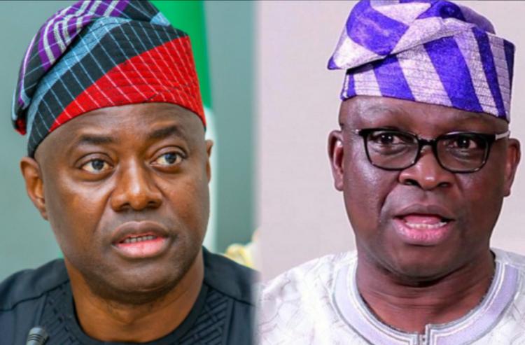 Oyo State Governor Seyi Makinde and former Ekiti State Governor Ayodele Fayose