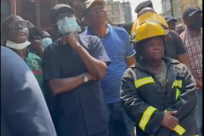 Sanwo-Olu Inspects Lagos Island High-Rise Fire Scene
