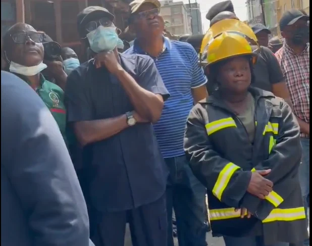 Sanwo-Olu Inspects Lagos Island High-Rise Fire Scene
