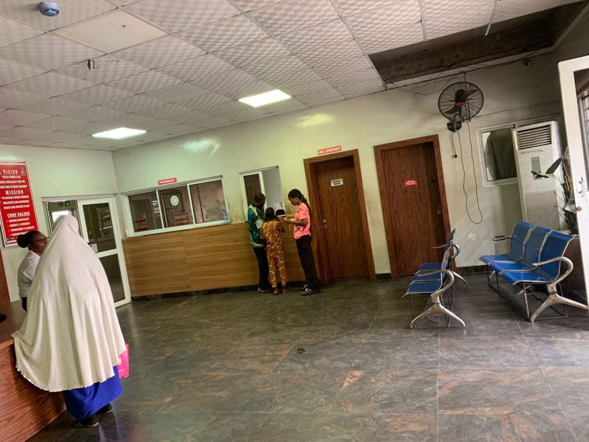 A closed pharmacy at Alimosho General Hospital