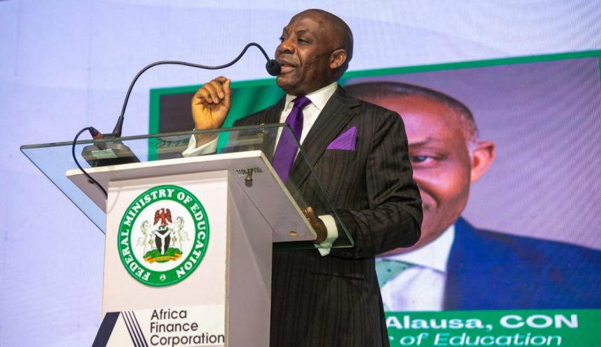 Minister of Education, Dr. Tunji Alausa, at the launch of the University Advancement Initiative