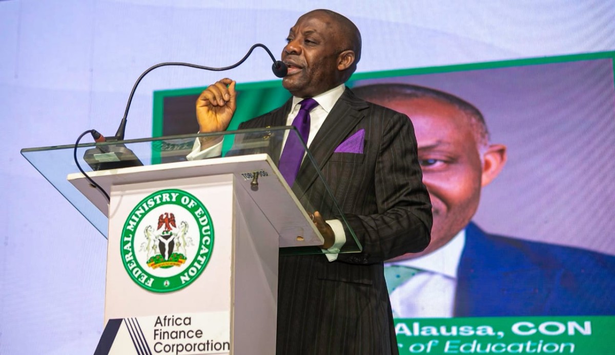 Minister of Education, Dr. Tunji Alausa, at the launch of the University Advancement Initiative