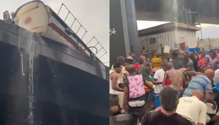 Tanker Overturns on Apapa Liverpool Bridge