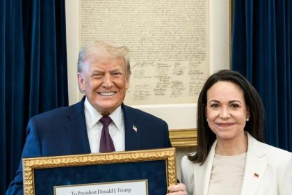 Machado Hands Nobel Medal to Trump at White House
