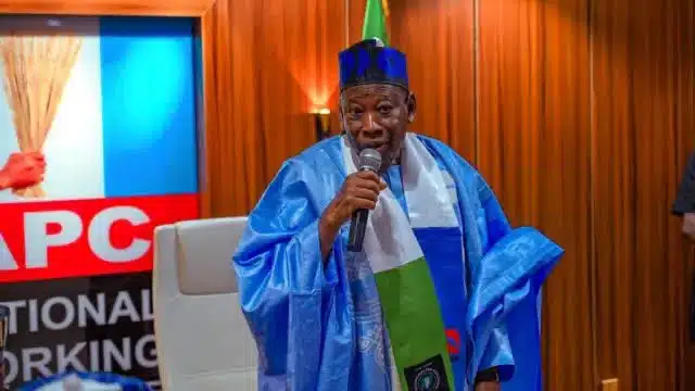 Ganduje Arrives Kano For APC Declaration Of Governor Yusuf