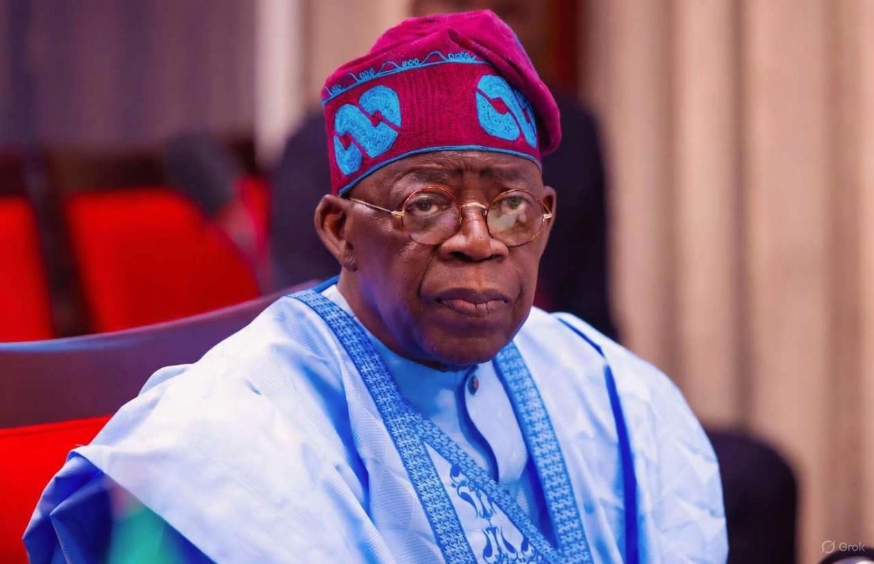 A real photo of President Tinubu enhanced by Grok AI bearing the Grok watermark