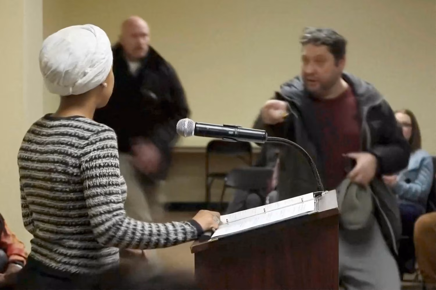 Ilhan Omar Blames Trump’s Rhetoric After Man Attacks Her at Minneapolis Town Hall