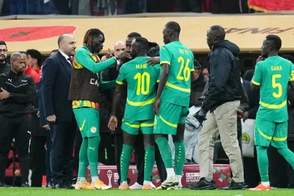 Senegal players staging a walkout in the AFCON 2025 final against Morocco on Sunday