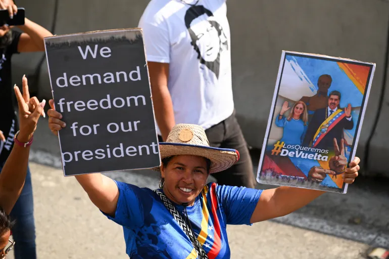 Caracas Protesters Demand Maduro’s Release