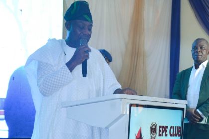 Minister of Education, Dr. Tunji Alausa, at his induction as an Epe Club member