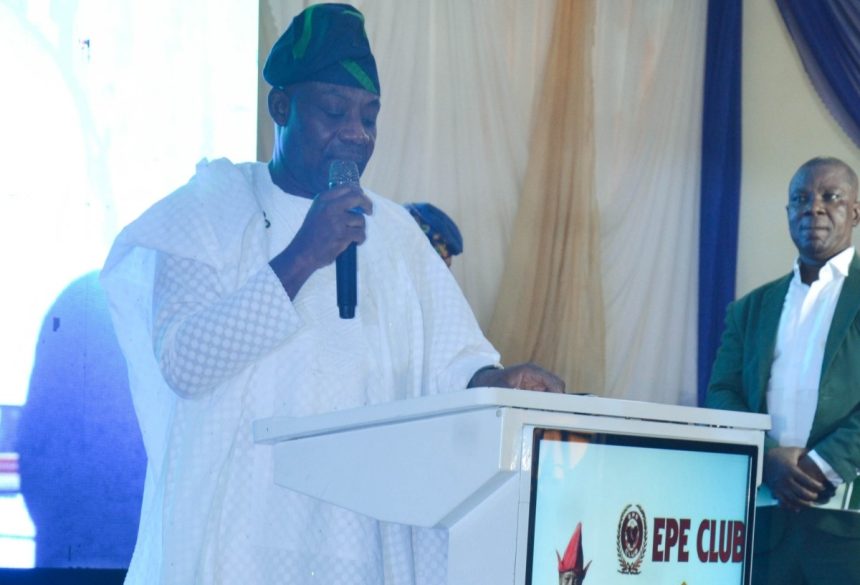Minister of Education, Dr. Tunji Alausa, at his induction as an Epe Club member