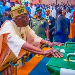 President Bola Tinubu presenting the 2025 budget to the joint session of the National Assembly