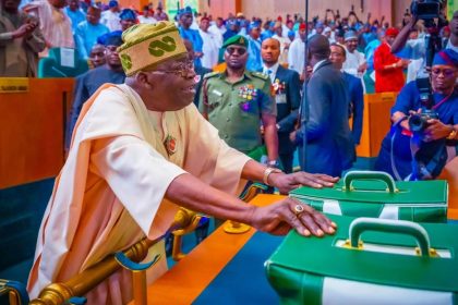 President Bola Tinubu presenting the 2025 budget to the joint session of the National Assembly