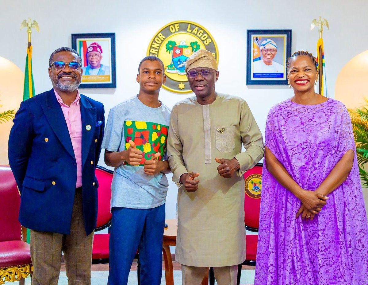 Autistic Teen Artist Kanyeyachukwu Meets Sanwo-Olu After Historic Guinness World Record