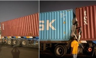‎Driver, Assistant Killed as Two Container Trucks Collide in Lagos