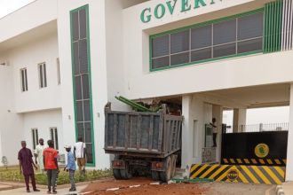 Truck Crashes Into Gombe Government House Gate