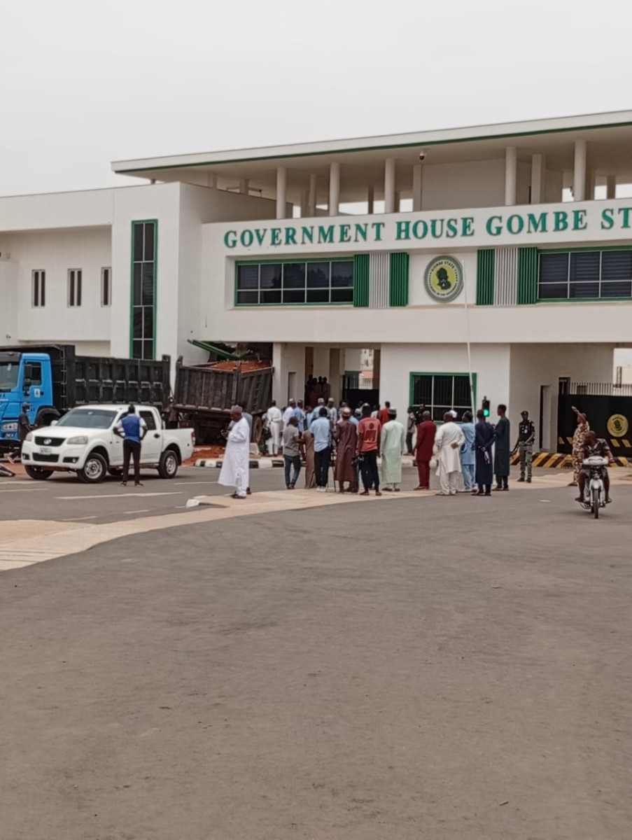Truck Crashes Into Gombe Government House Gate