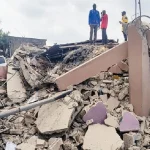 The collapsed school building in Ogba (Photo: PUNCH/ Dayo Oyewo)
