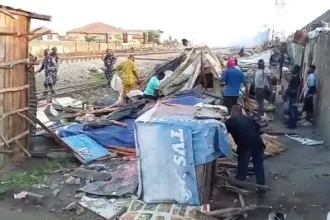 Fire Breaks Out as Task Force Clears Fagba Railway Corridor