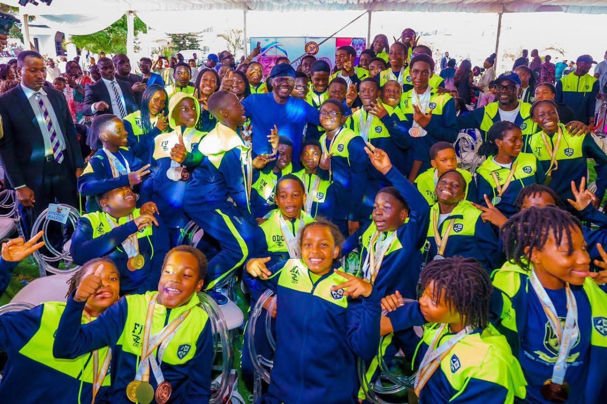 Sanwo-Olu Hosts Young Champions After Medal Sweep in Doha