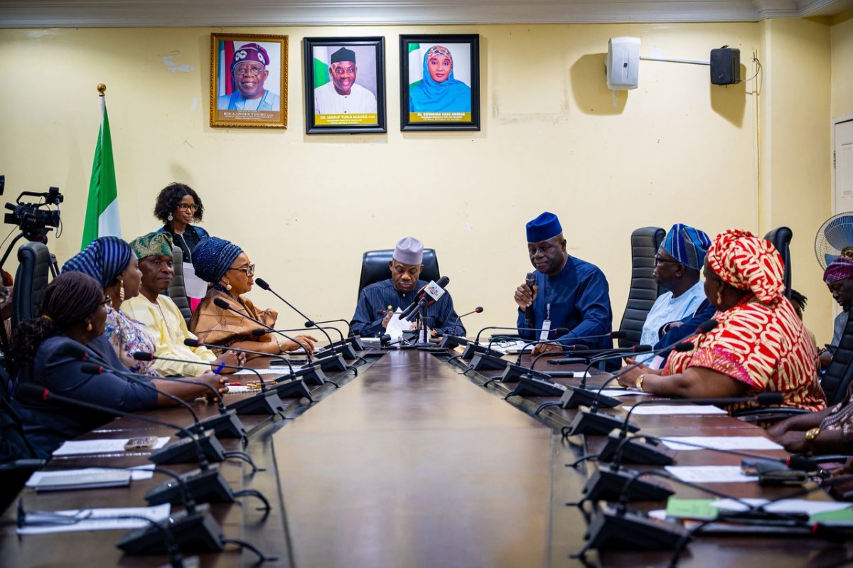 Prof. Onibon (Third left) at the presentation ceremony of certificate of appointment as Pioneer Rector of Bola Ahmed Tinubu Federal Polytechnic, Abuja