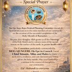 Epe Kayo Kayo Festival Committee Felicitates with Muslims on Eid-ul-Fitr