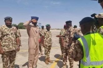 Service chiefs in Maiduguri, Borno State