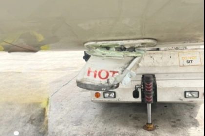 Jet Blast Damages Aircraft at Lagos Airport