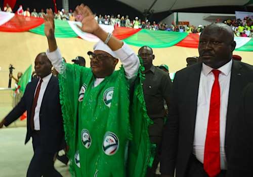 Nyesom Wike entering the venue of the PDP National Convention