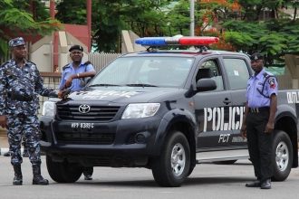 Nigeria Police officers on duty