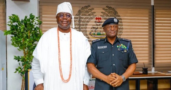 Alara of Ilara Kingdom, Oba Olukayode Olufolarin Ogunsanwo (Telade IV) and IGP Tunji Disu