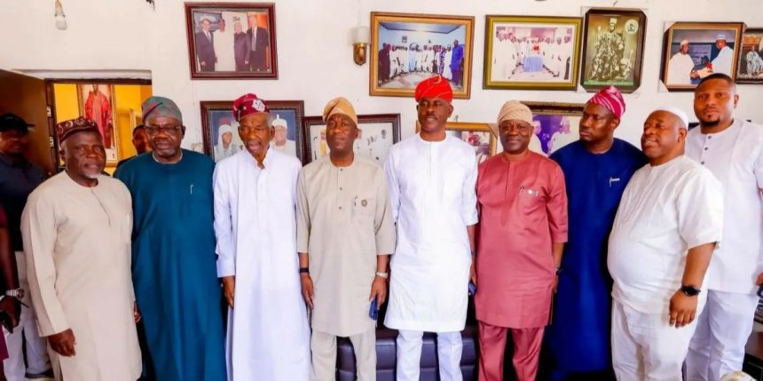 Lagos State Deputy Governor, Dr Obafemi Hamzat, at the residence of a GAC member to consult for his 2027 governorship bid