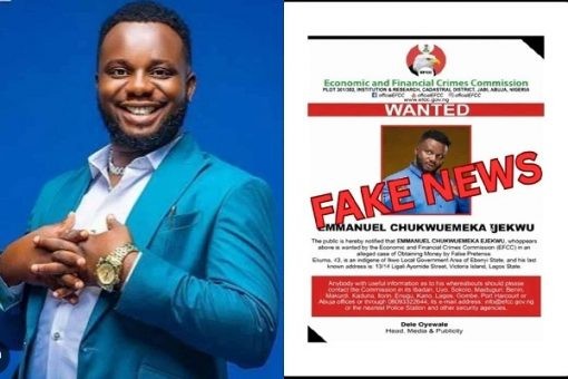 EFCC Debunks Viral "Wanted" Poster of Comedian Sabinus, Labels It Fake News