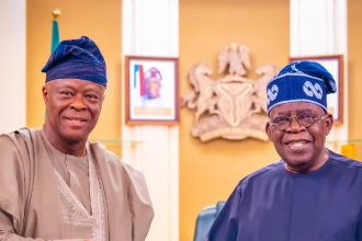 President Bola Tinubu (R) and Former Minister of Finance and Coordinating Minister, Wale Edun (L)