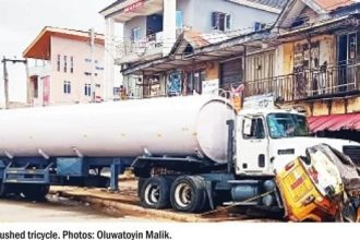 Tanker Crushes Tricycle Rider to Death in Ibadan