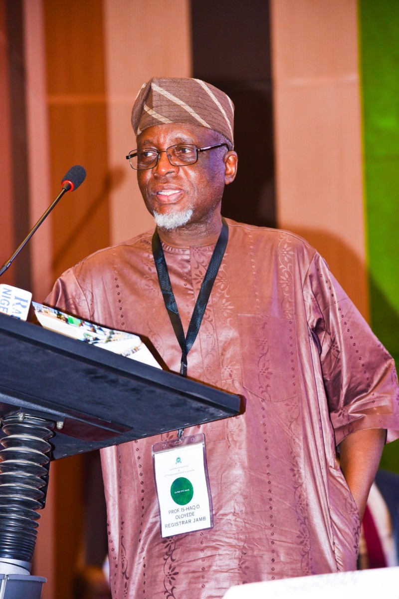 JAMB Registrar, Prof Ishaq Oloyede, at the 2026 Policy Meeting on Admissions