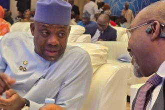 Minister of Education, Dr. Tunji Alausa and former Minister of Aviation, Osita Chidoka, at the stakeholder meeting on the National Education Data Infrastructure (NEDI)