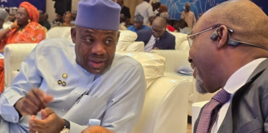 Minister of Education, Dr. Tunji Alausa and former Minister of Aviation, Osita Chidoka, at the stakeholder meeting on the National Education Data Infrastructure (NEDI)