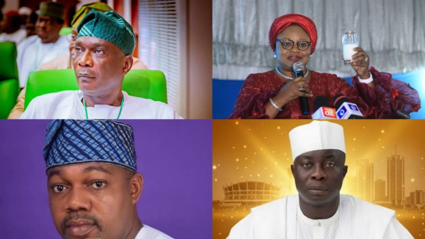 Rep Wale Raji, Barrister Olayinka Oladunjoye, Akogun Wale Raji Anomo, and Bakare Isiaka Adeyinka (BIA), popularly known as Eruobodo
