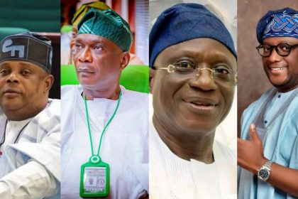 L-R: Hon. James Abiodun Faleke of Ikeja Federal Constituency, Hon. Wale Raji of Epe Federal Constituency, Enitan Dolapo Badru of Lagos Island I, and Hon. Jimi Benson of Ikorodu Federal Constituency