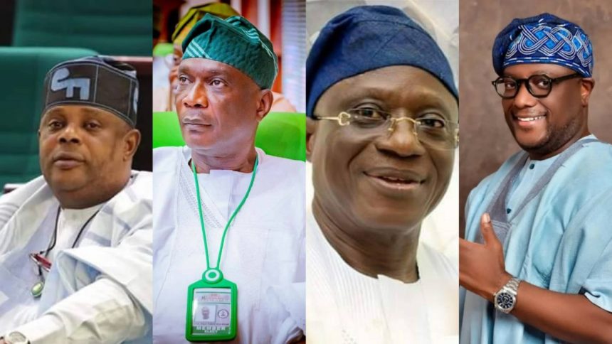 L-R: Hon. James Abiodun Faleke of Ikeja Federal Constituency, Hon. Wale Raji of Epe Federal Constituency, Enitan Dolapo Badru of Lagos Island I, and Hon. Jimi Benson of Ikorodu Federal Constituency