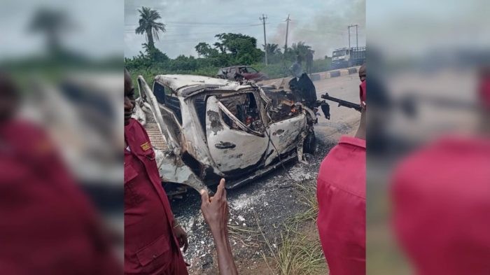 Police Officer Burnt To Death In Ogun Highway Crash