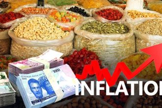 Food items and naira notes used to illustrate inflation